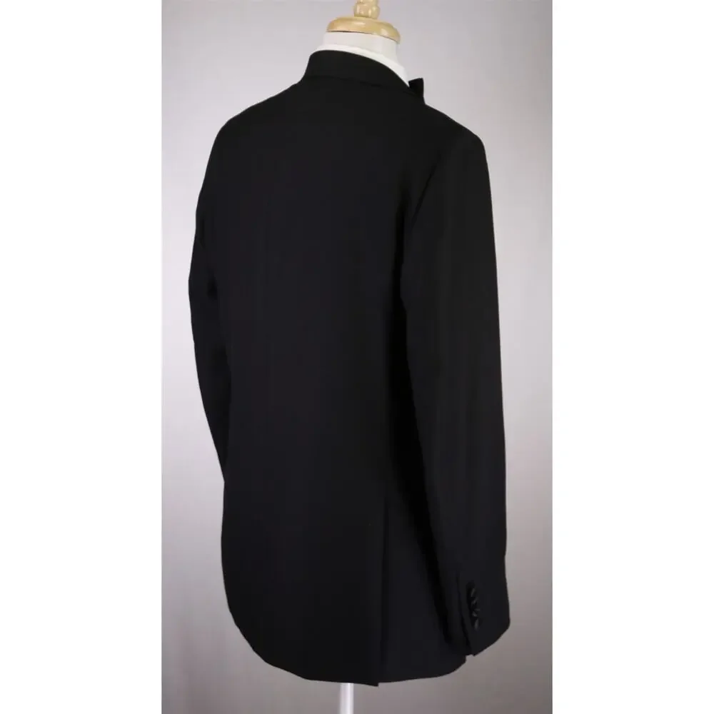 Alton Lane Tailored Fit Black Peak Lapel Tuxedo Wedding Formal Blazer Jacket 44L